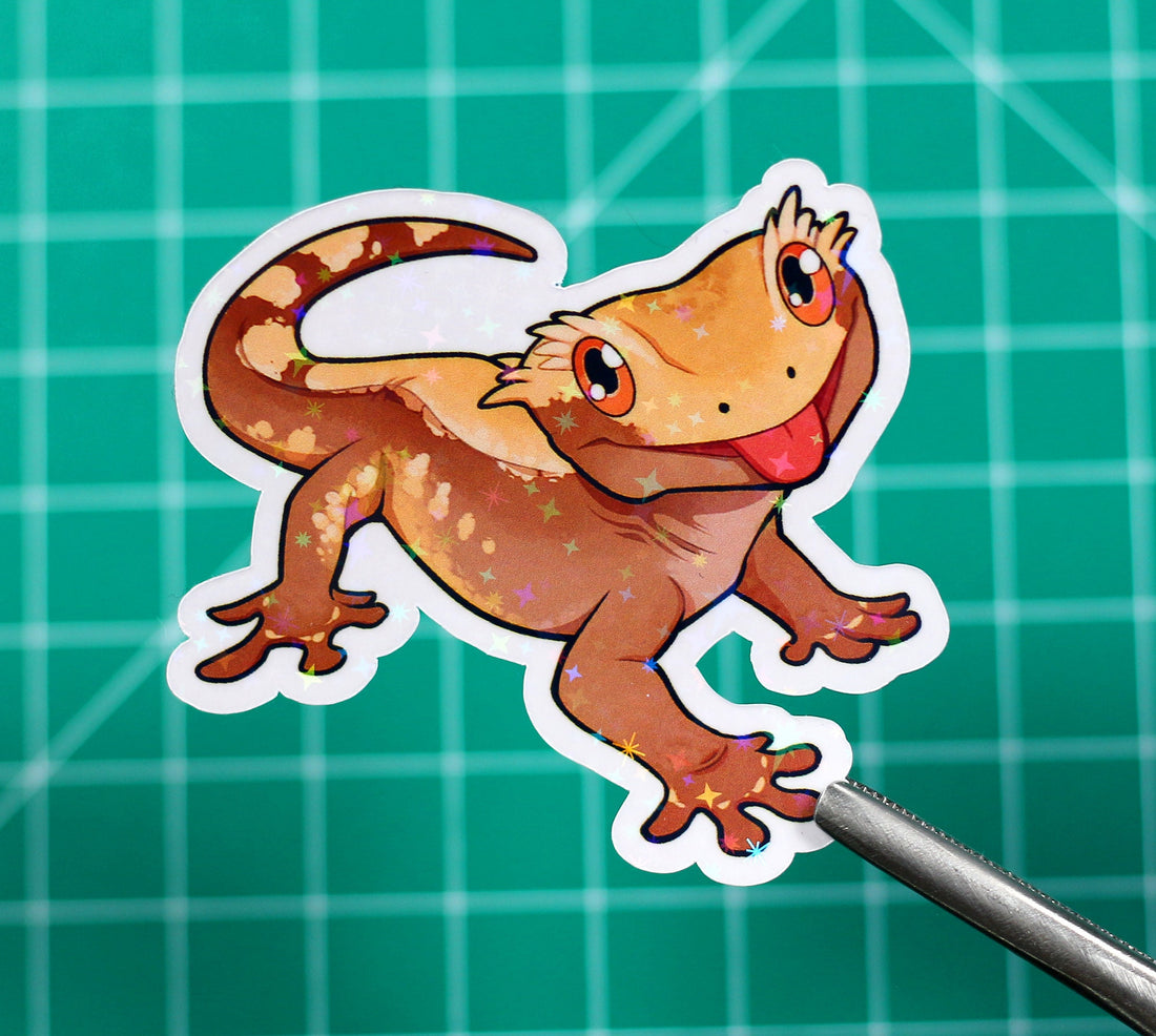Crested Gecko Vinyl Sticker