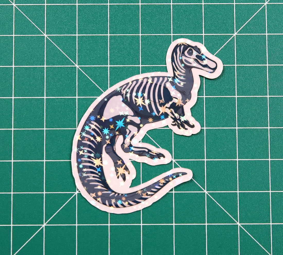 Halloween Baryonyx Skeleton Vinyl Sticker