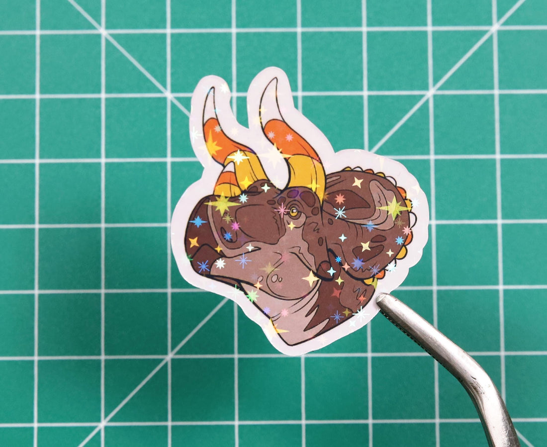 Halloween CandyHorn Triceratops Vinyl Sticker