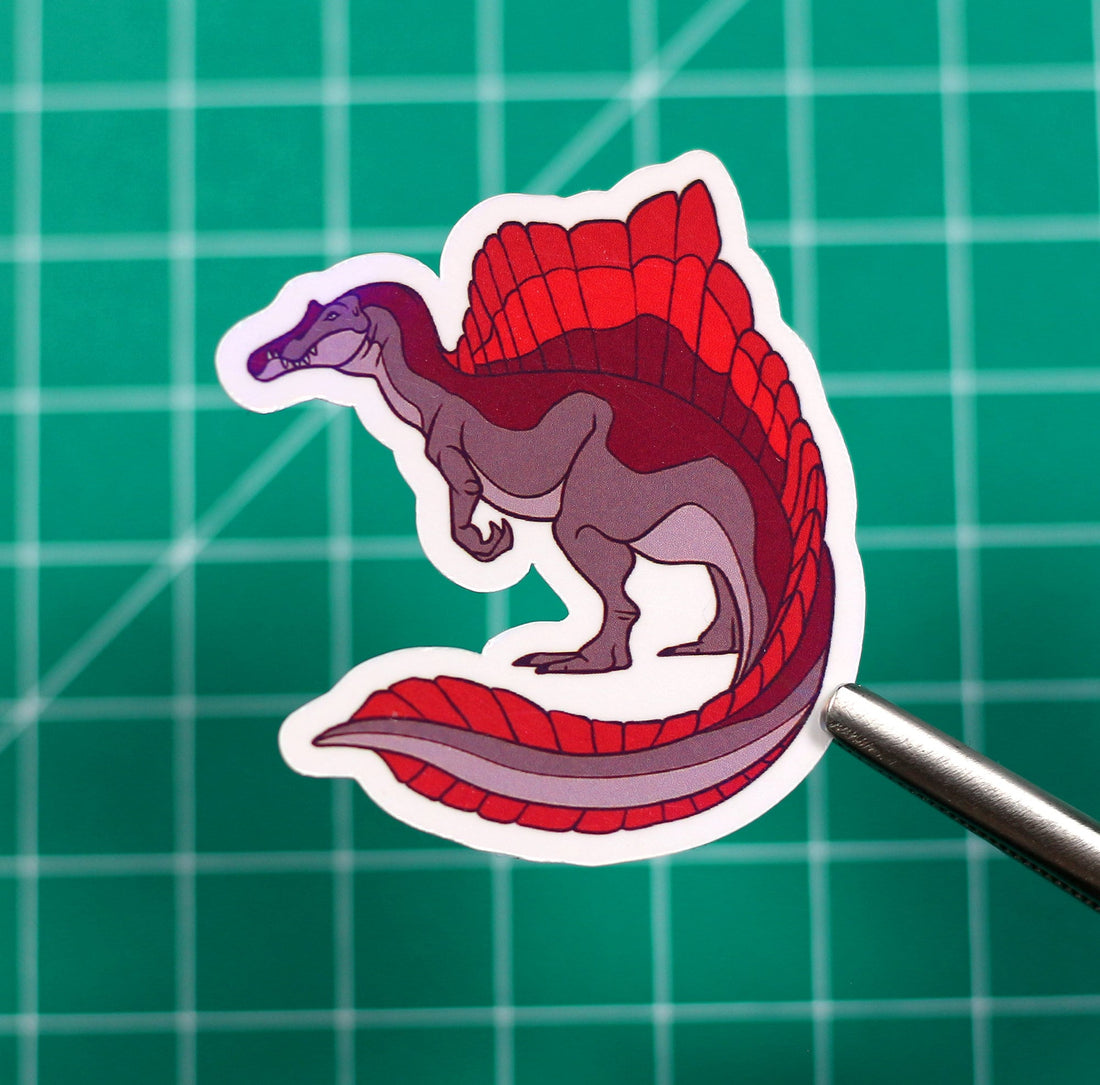 Red Spinosaurus Vinyl Sticker