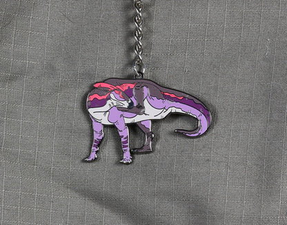 Parasaurolophus Enamel Keychain