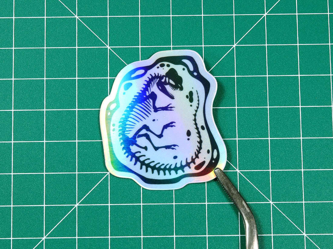 Holo Dilophosaurus Skeleton Vinyl Sticker