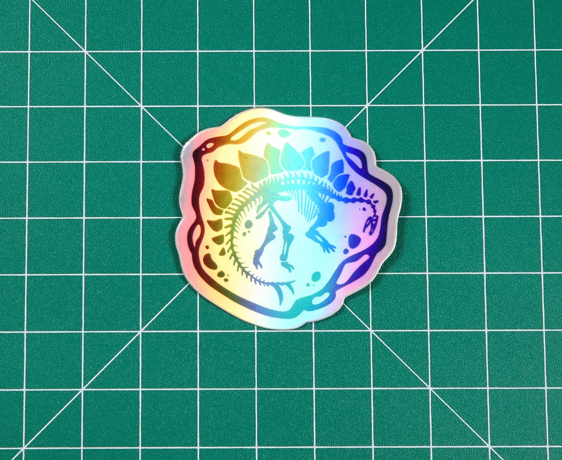 Holo Stegosaurus Vinyl Sticker