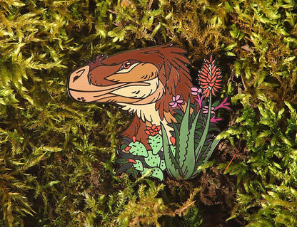 Velociraptor Portrait Pin