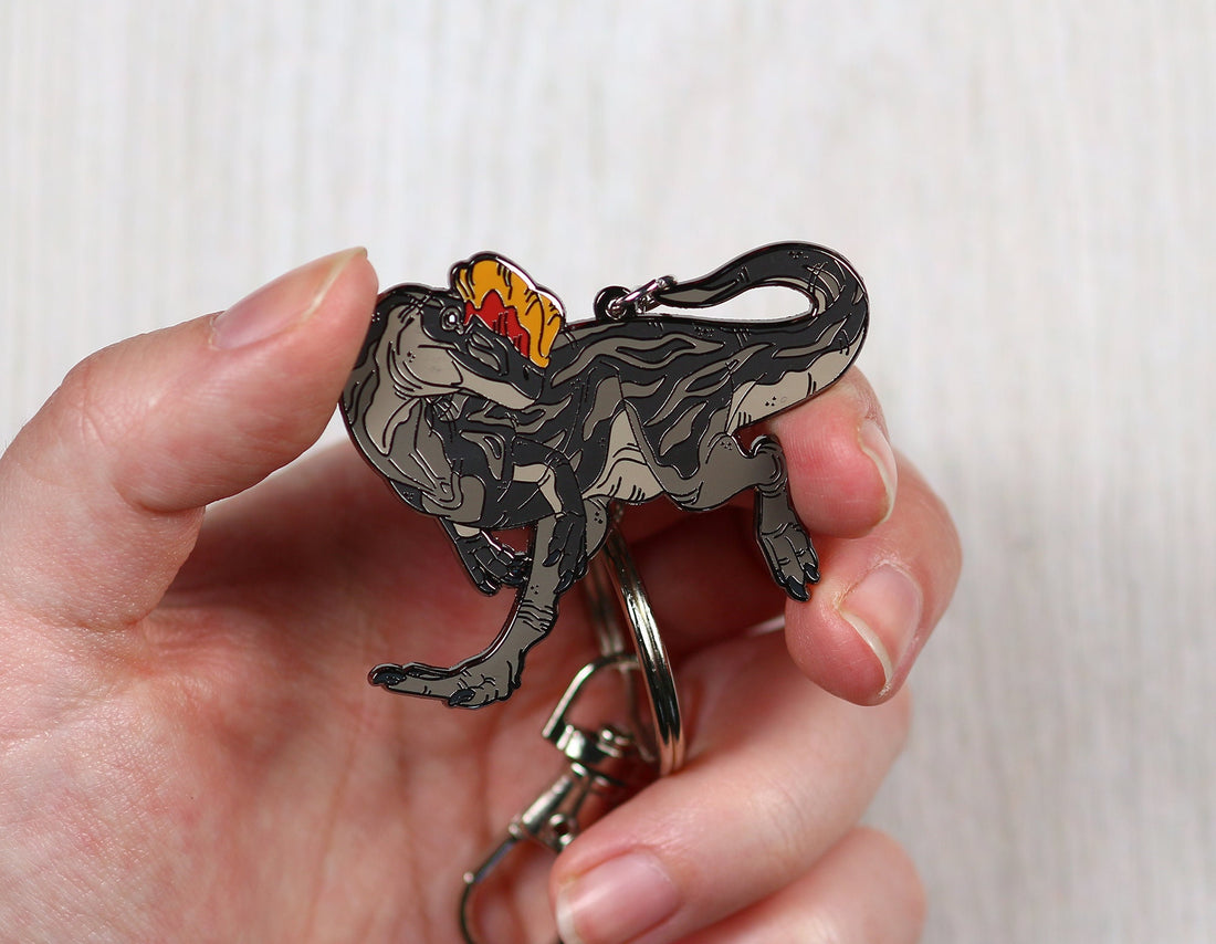 Dilophosaurus Enamel Keychain
