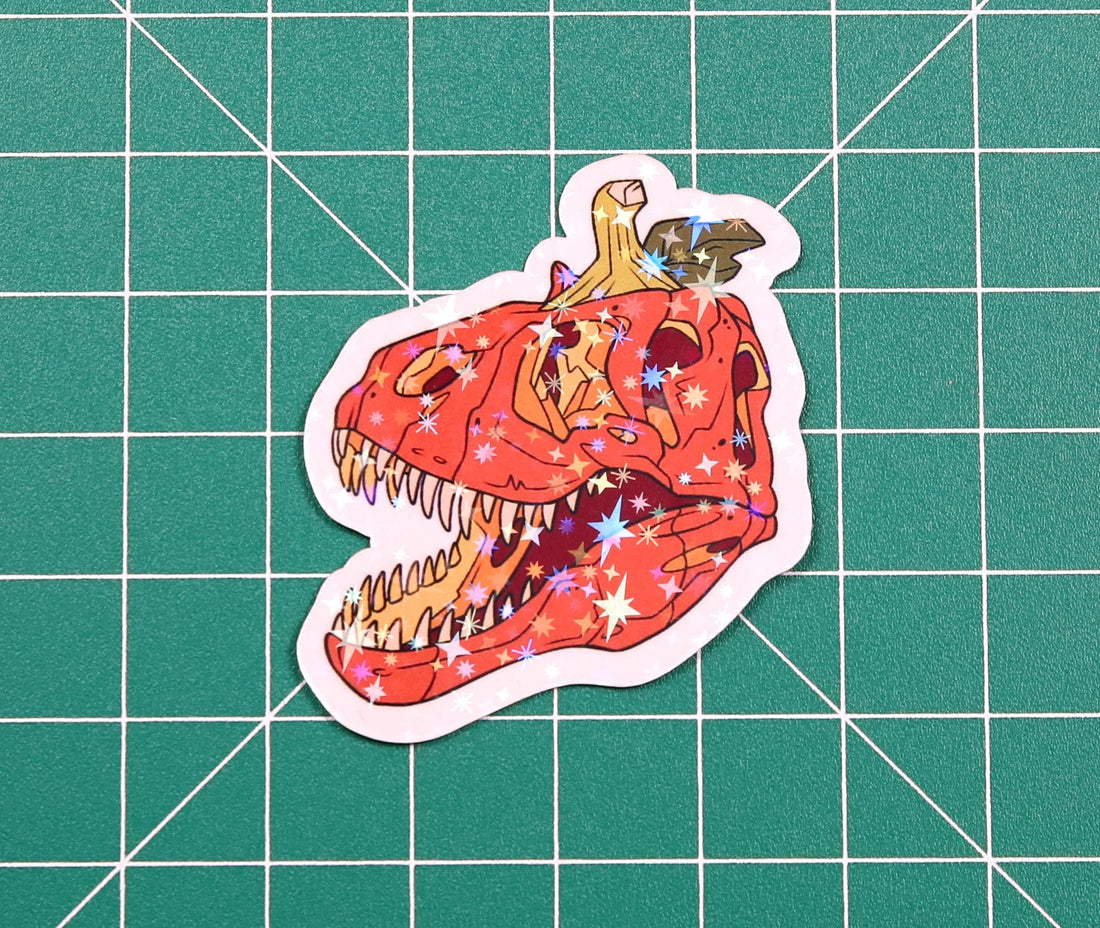 Halloween Pumpkin Rex Vinyl Sticker