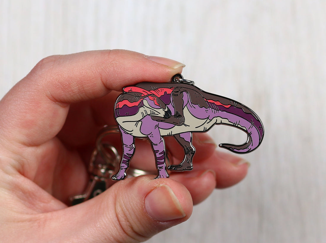 Parasaurolophus Enamel Keychain