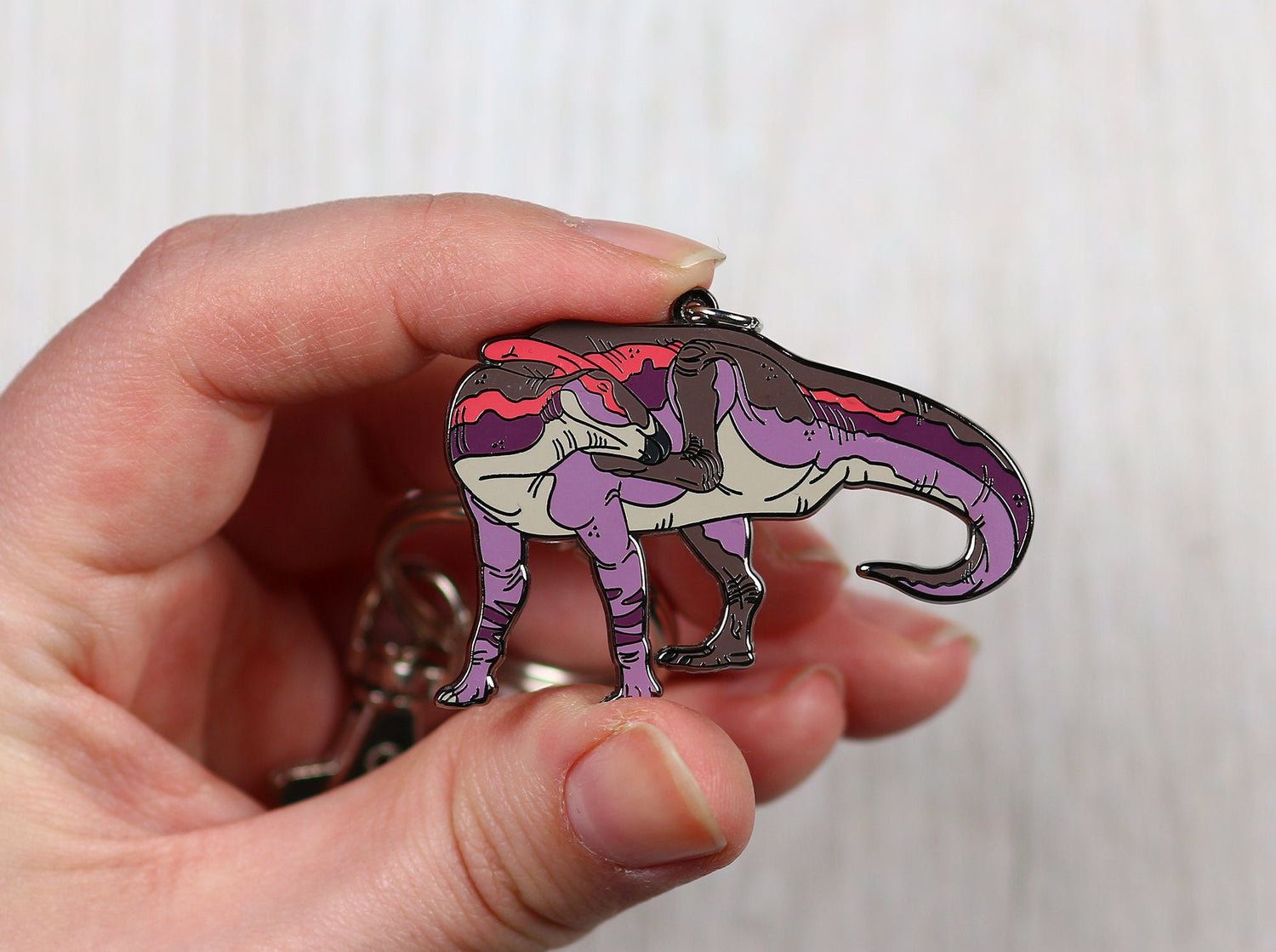 Parasaurolophus Enamel Keychain
