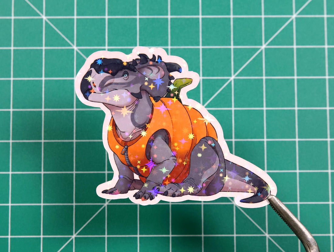Halloween Pumpkin Pachyrhinosaurus Vinyl Sticker