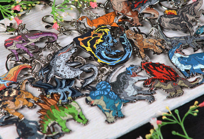 Triceratops Enamel Keychain