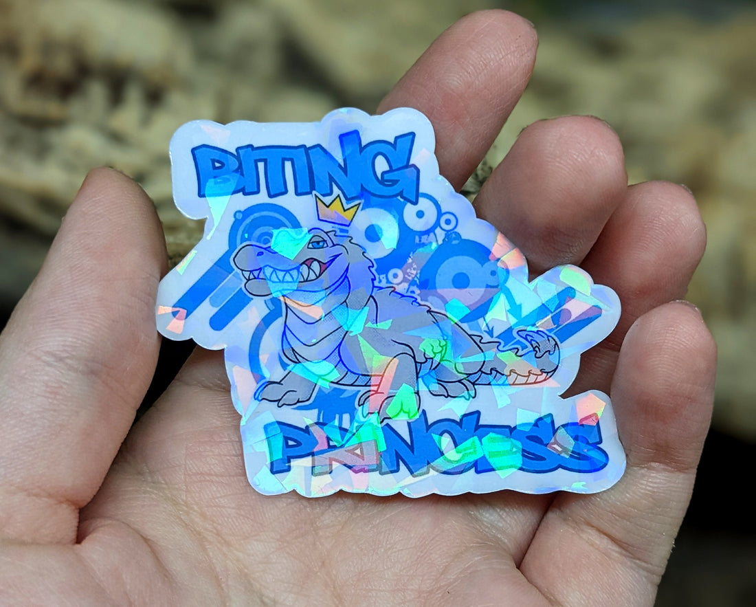 Biting Princess Crocodile Vinyl Sticker