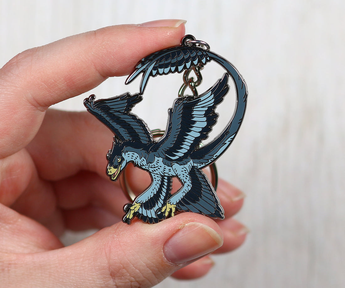 Microraptor Enamel Keychain