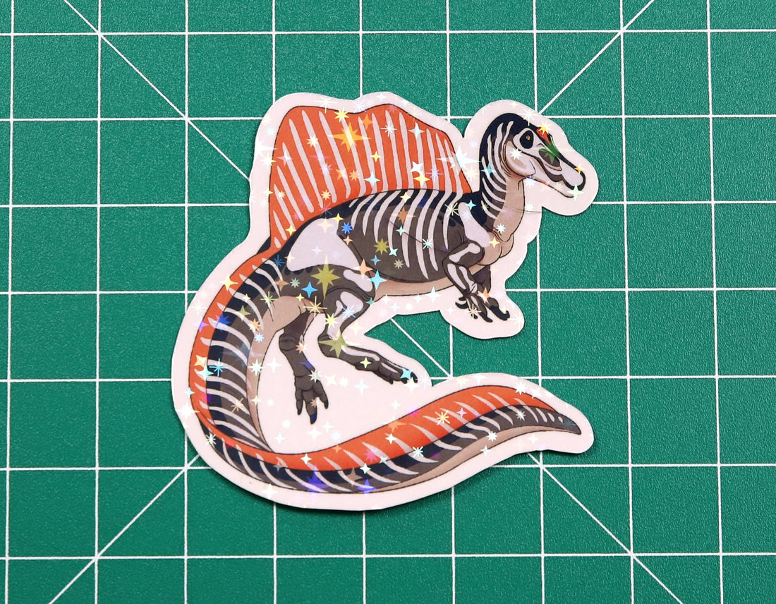 Halloween Spinosaurus Skeleton Paint Vinyl Sticker