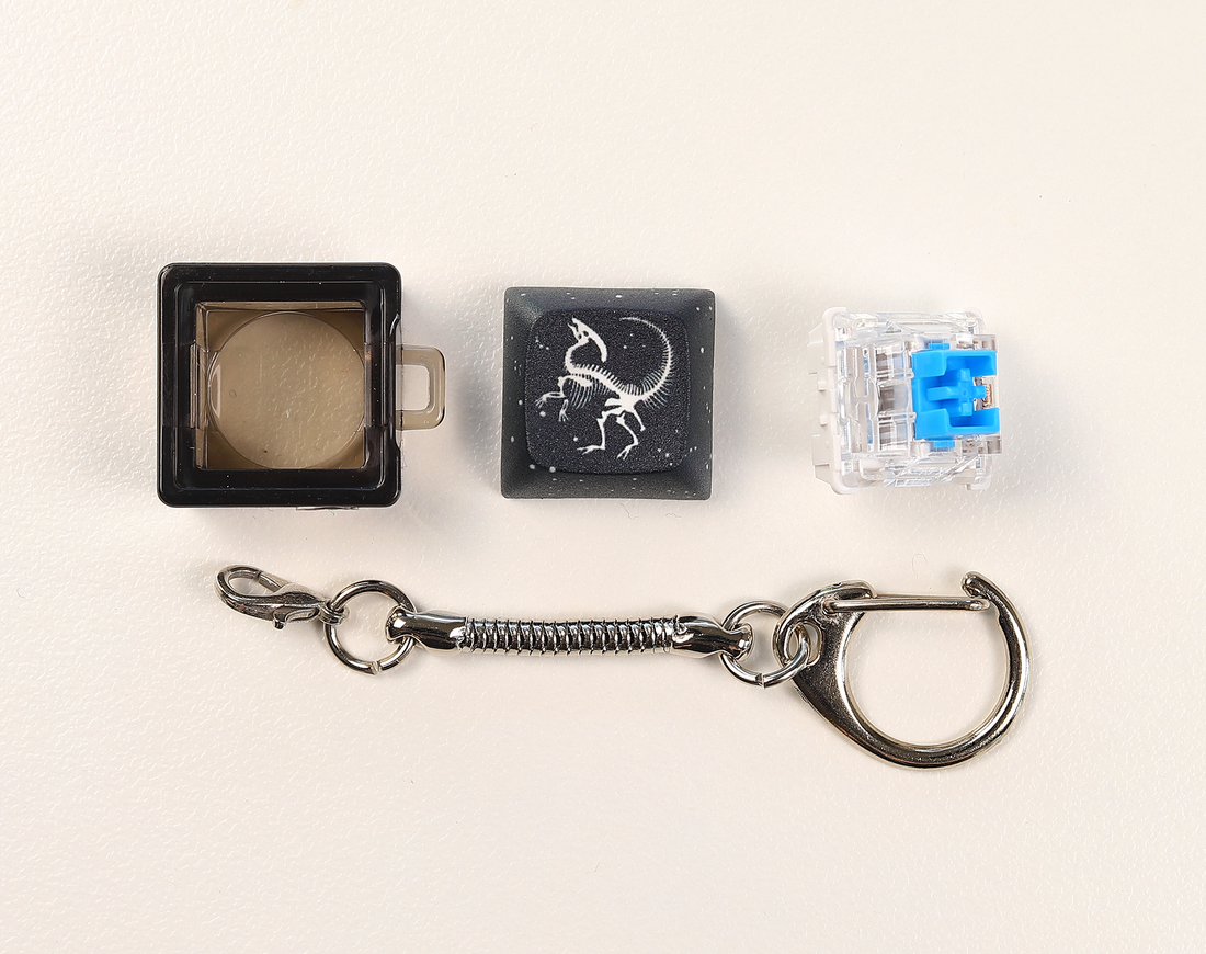 Parasaurolophus Skeleton Clicky Keychain