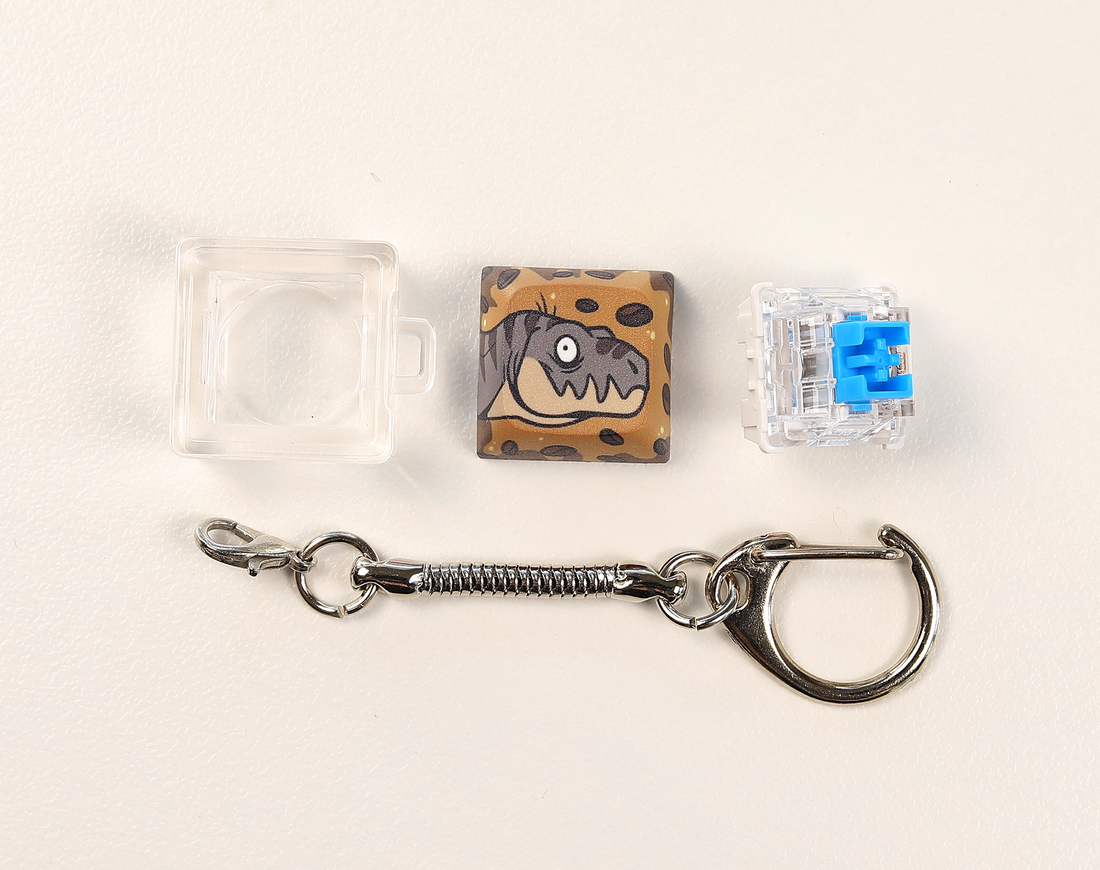 Coffee Dino Clicky Keychain