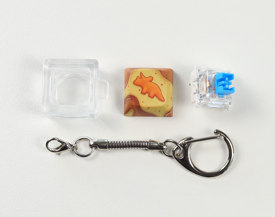 Triceratops Nugget Clicky Keychain