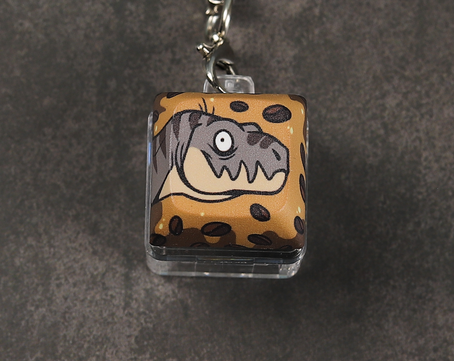 Coffee Dino Clicky Keychain
