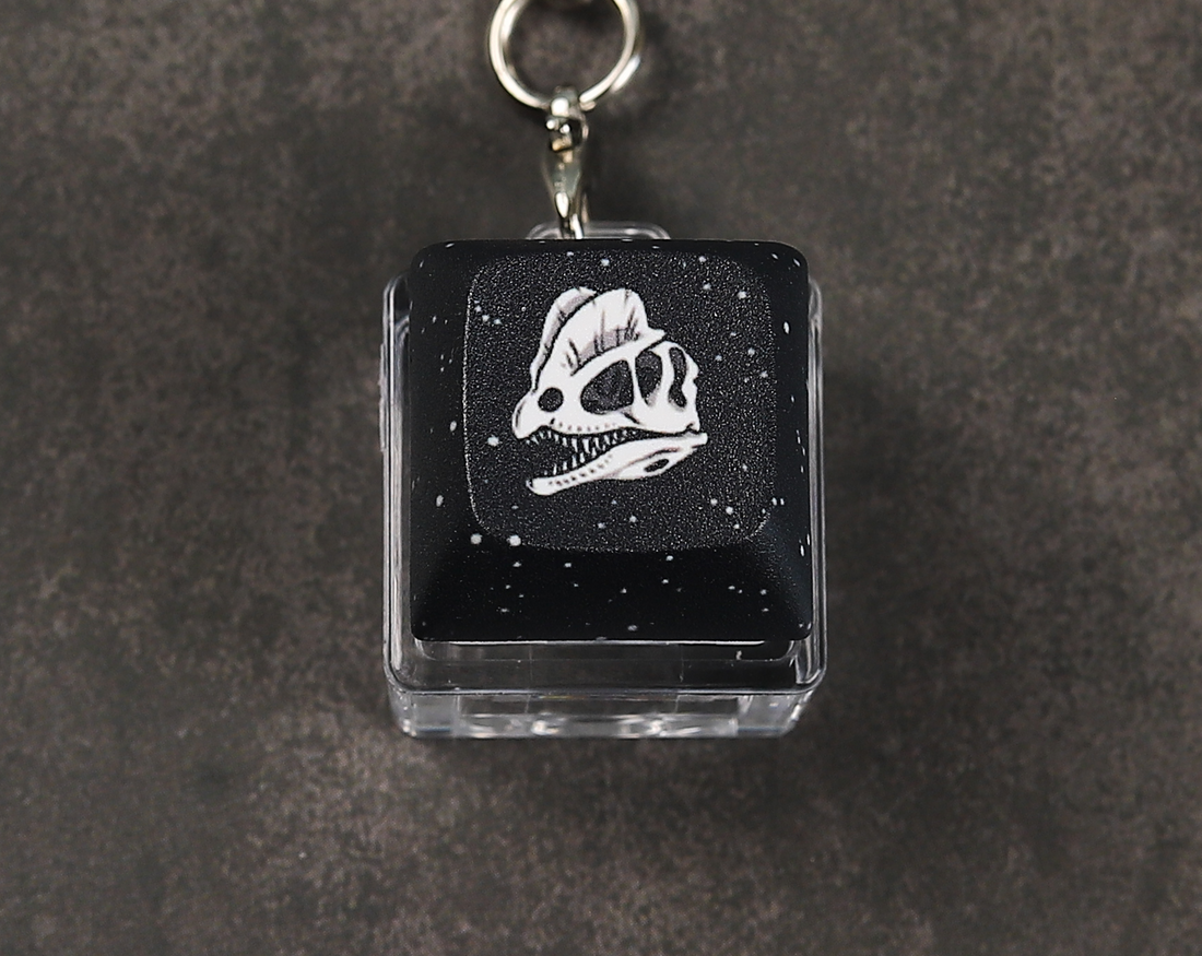Dilophosaurus Skull Clicky Keychain