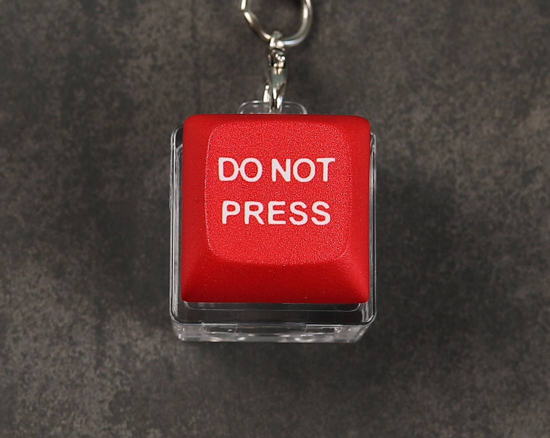 Do Not Press Clicky Keychain