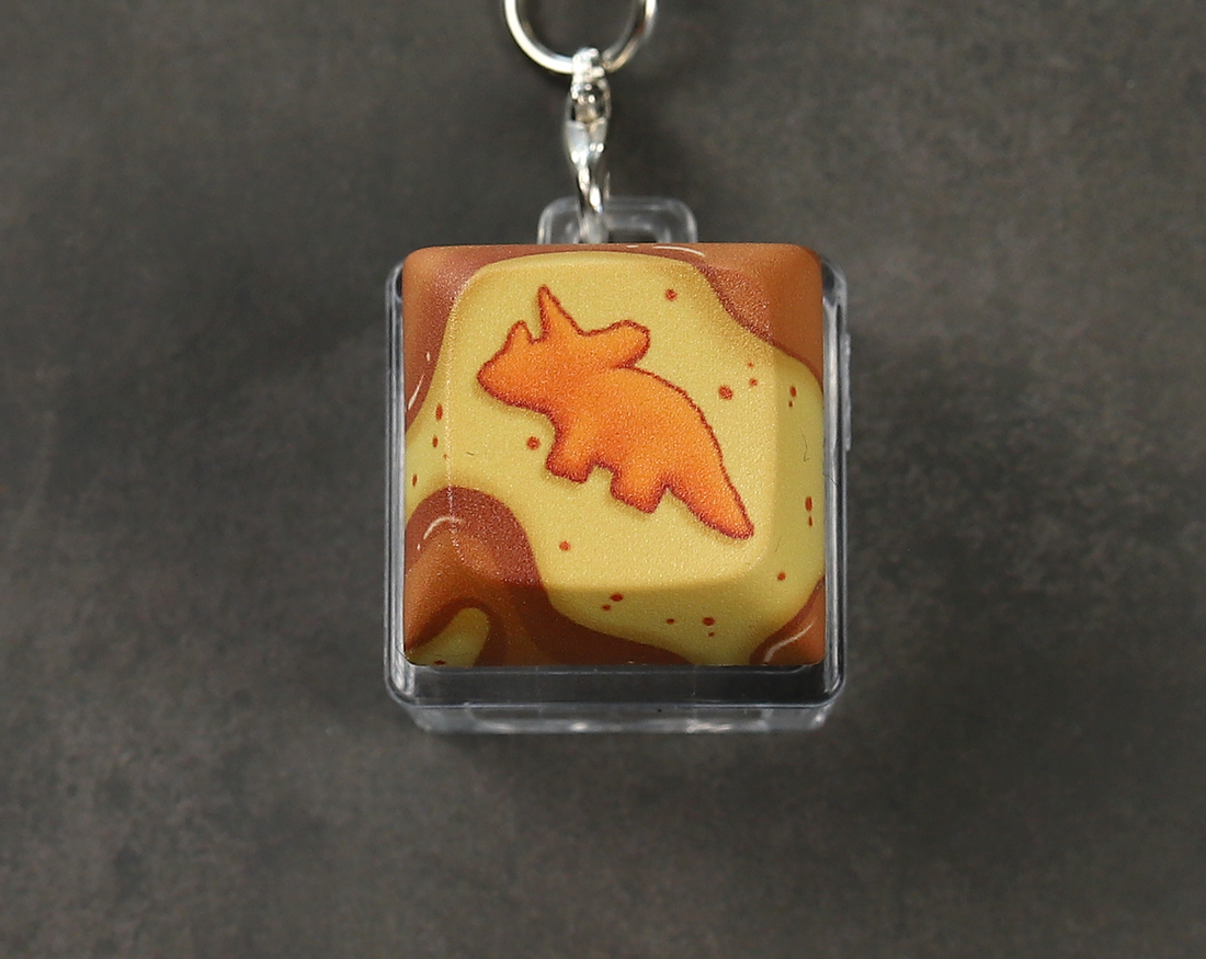 Triceratops Nugget Clicky Keychain
