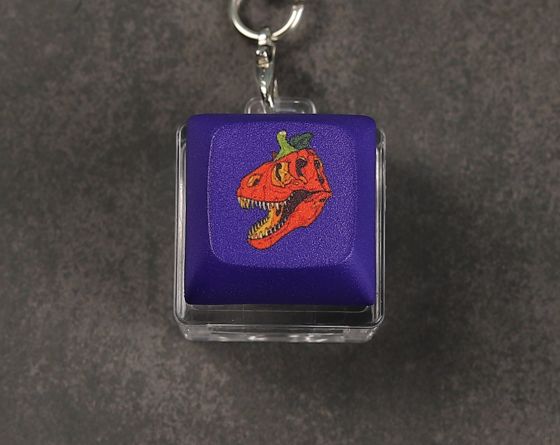 Pumpkin Skull Clicky Keychain