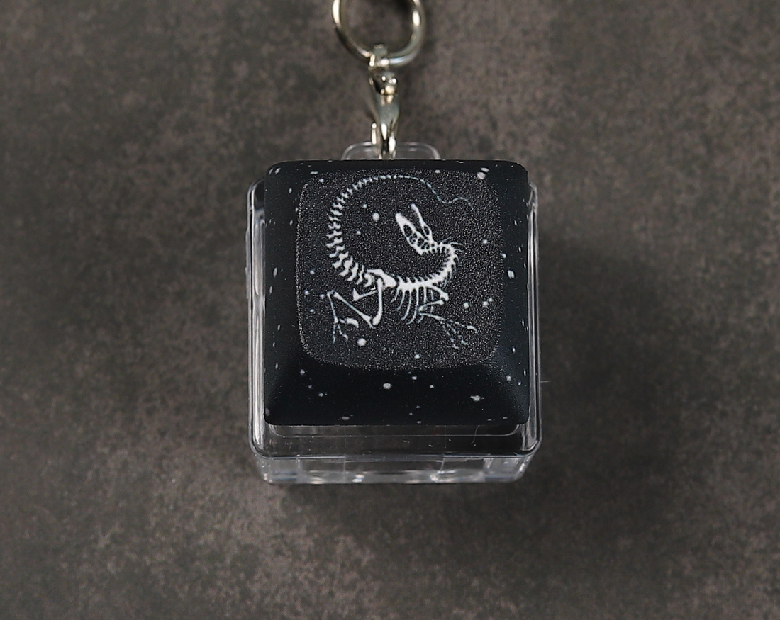 Velociraptor Skeleton Clicky Keychain