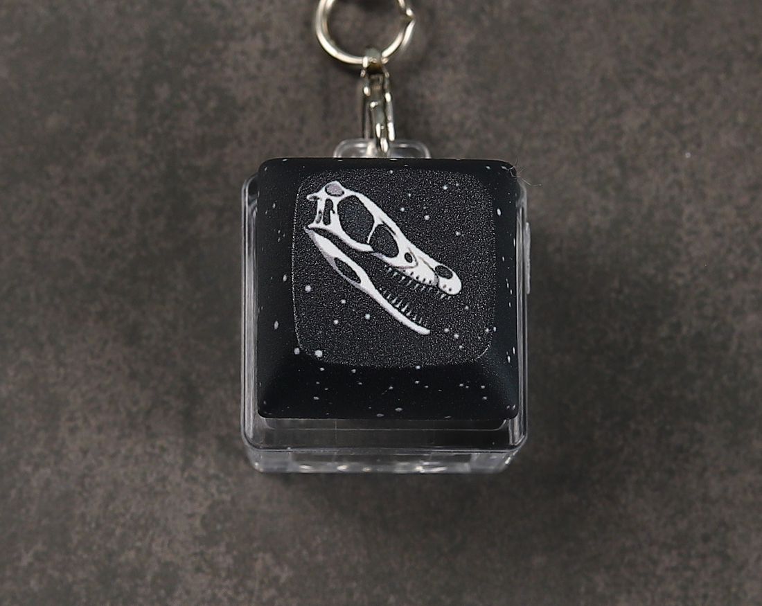 Velociraptor Skull Clicky Keychain