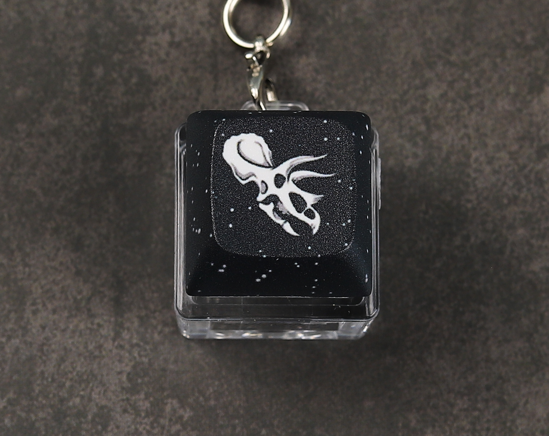 Triceratops Skull Clicky Keychain