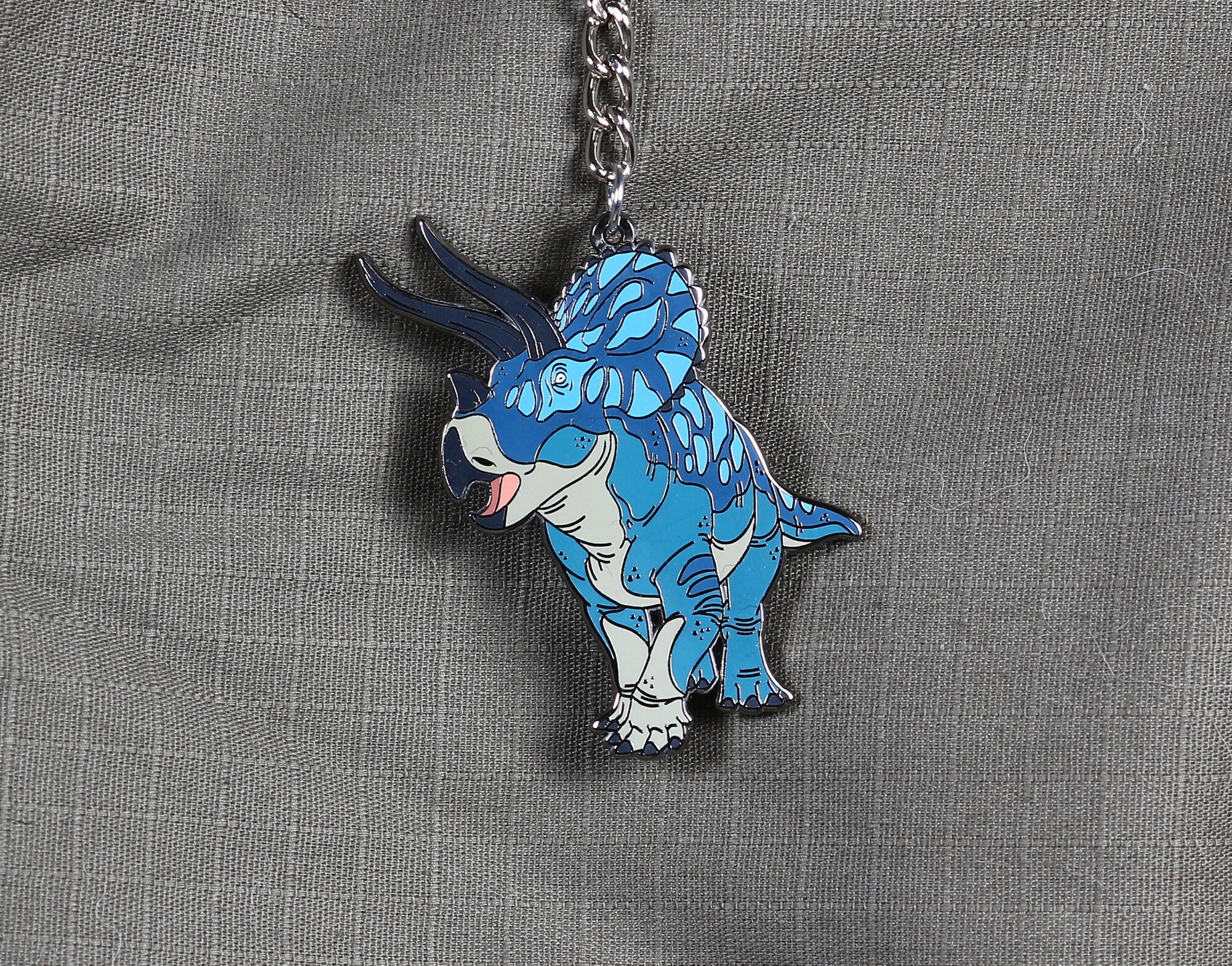 Triceratops Enamel Keychain