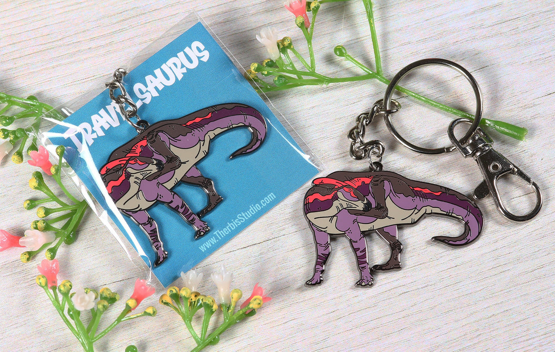 Parasaurolophus Enamel Keychain