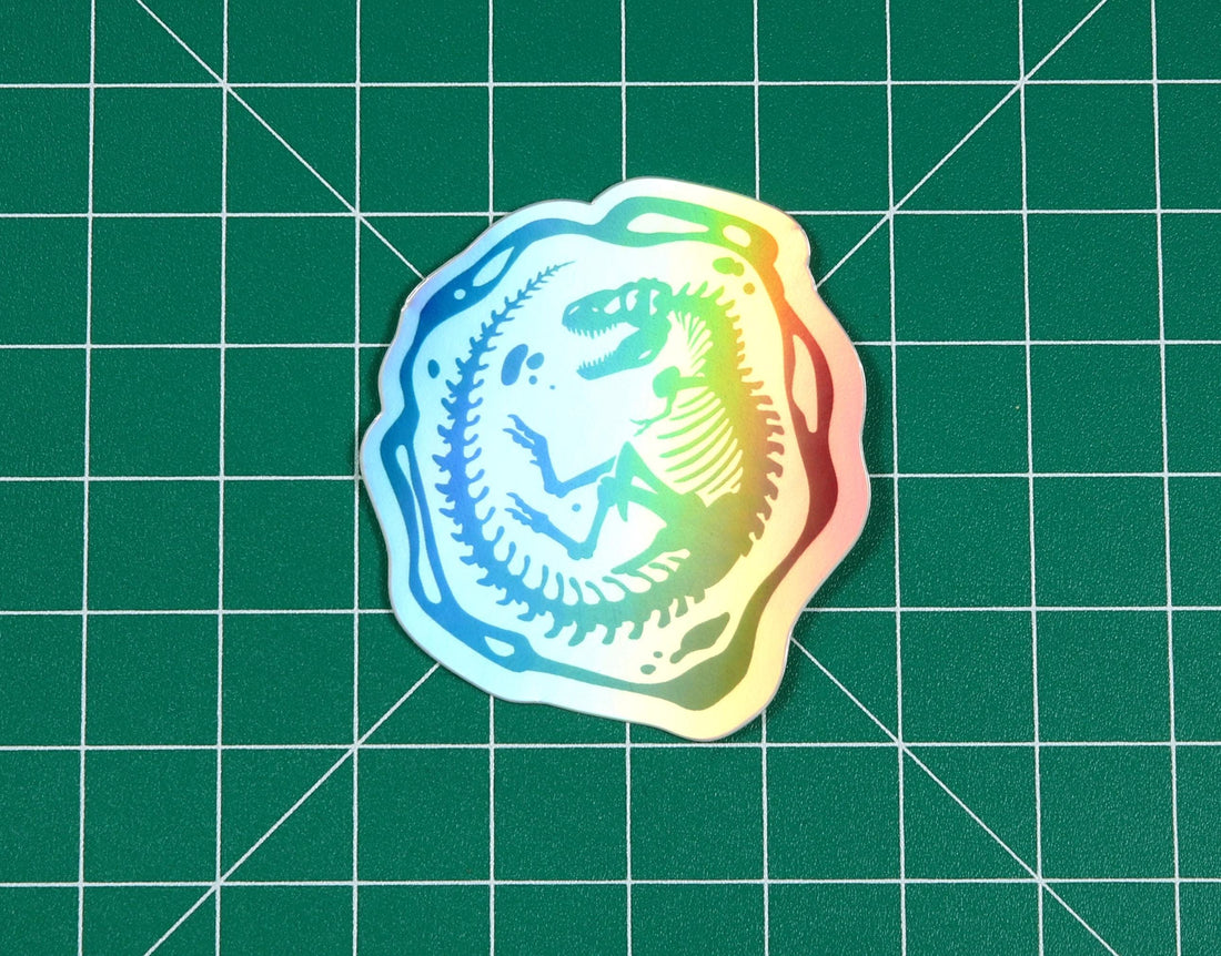 Holo Tyrannosaurus Skeleton Vinyl Sticker