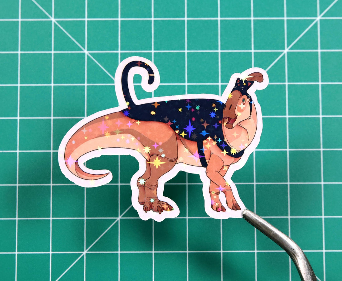 Halloween Cat Costume Parasaurolophus Vinyl Sticker