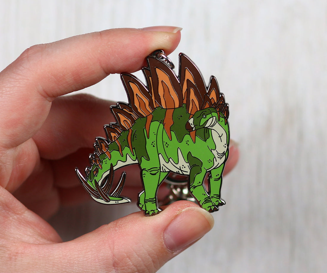 Stegosaurus Enamel Keychain
