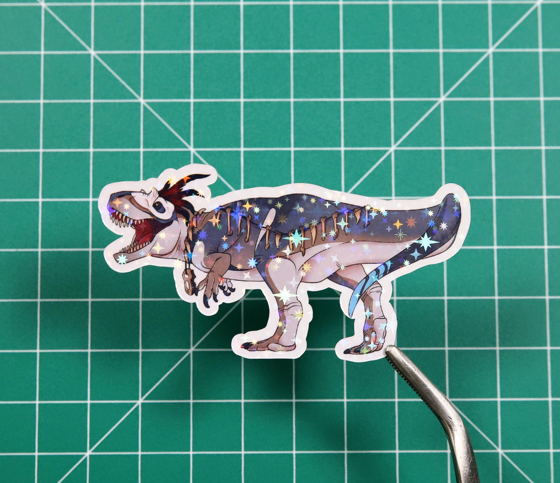 Halloween Voodoo Allosaurus Vinyl Sticker