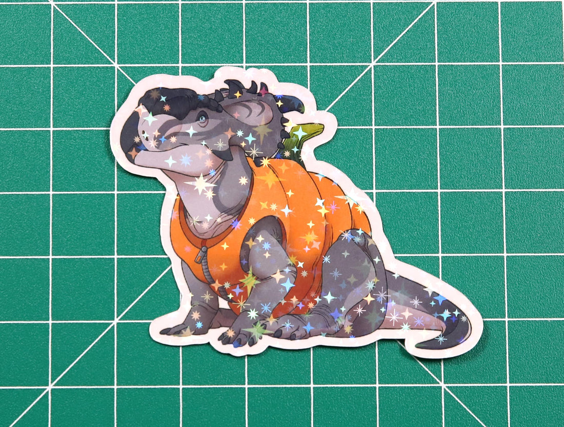 Halloween Pumpkin Pachyrhinosaurus Vinyl Sticker