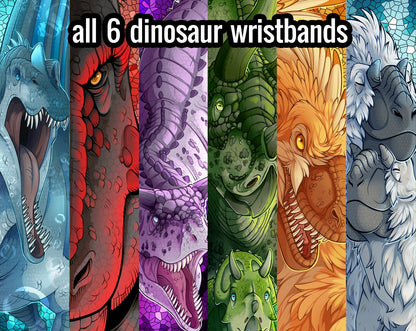 Dinosaurier Wristbands - All six
