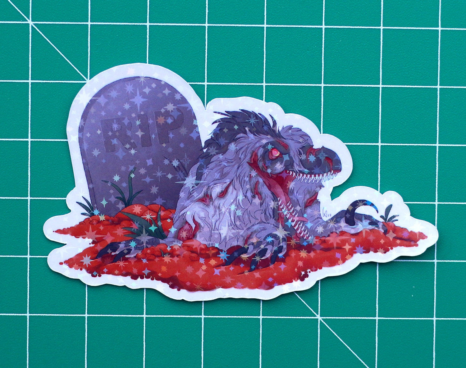 Halloween Zombie Raptor Vinyl Sticker