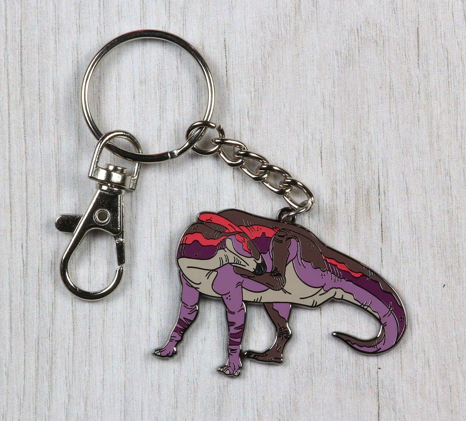 Parasaurolophus Enamel Keychain