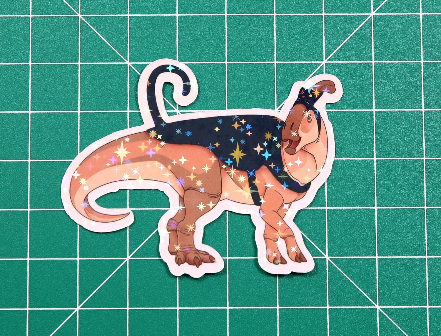 Halloween Cat Costume Parasaurolophus Vinyl Sticker