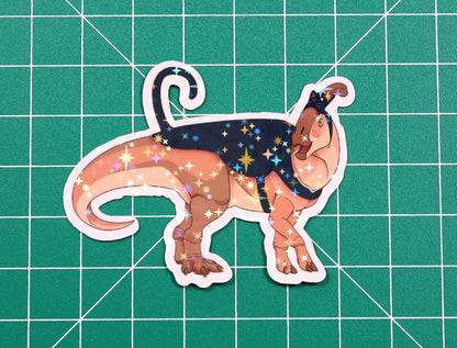 Halloween Cat Costume Parasaurolophus Vinyl Sticker