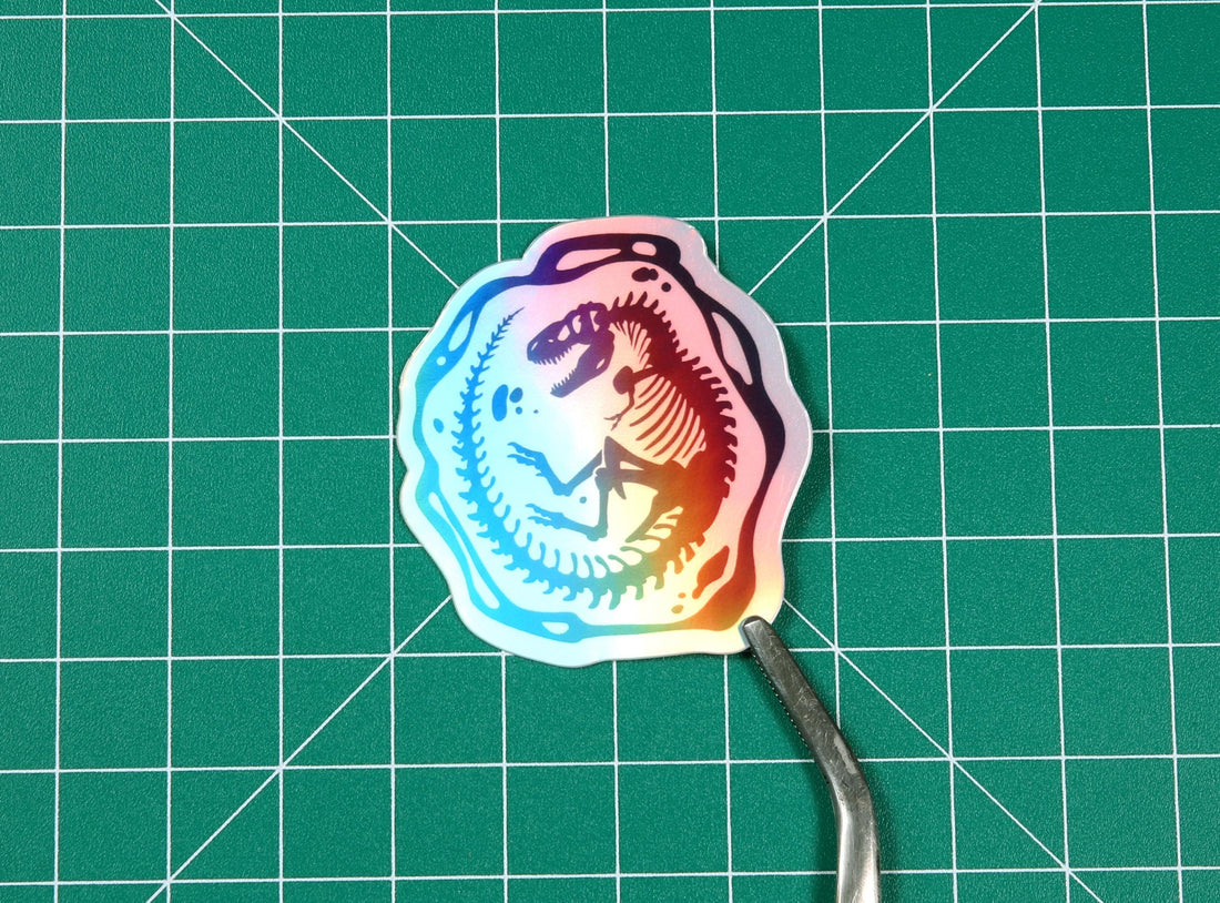 Holo Tyrannosaurus Skeleton Vinyl Sticker
