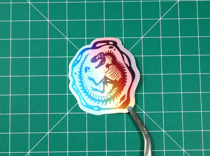 Holo Tyrannosaurus Skeleton Vinyl Sticker