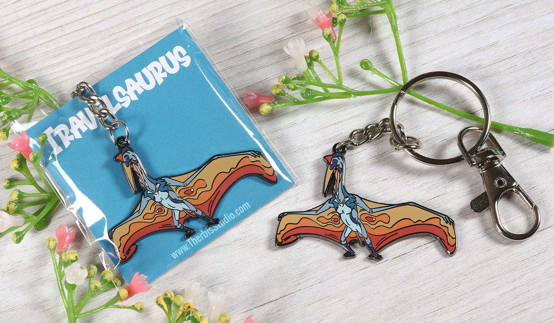 Quetzalcoatlus Enamel Keychain