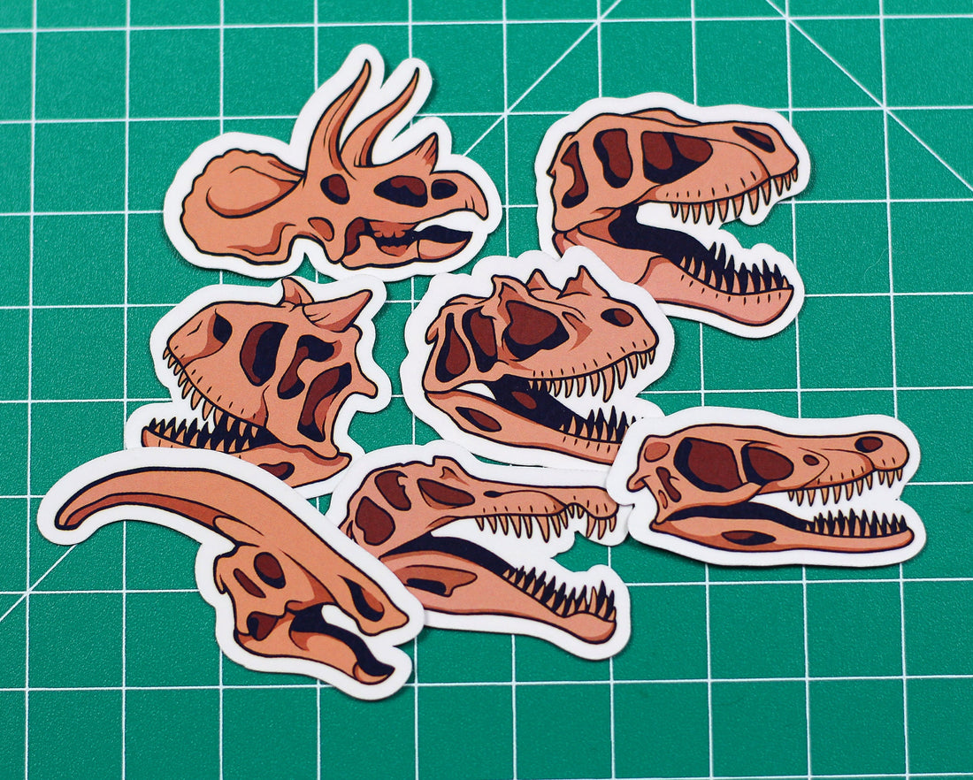 Dinosaur Skulls Vinyl Stickers
