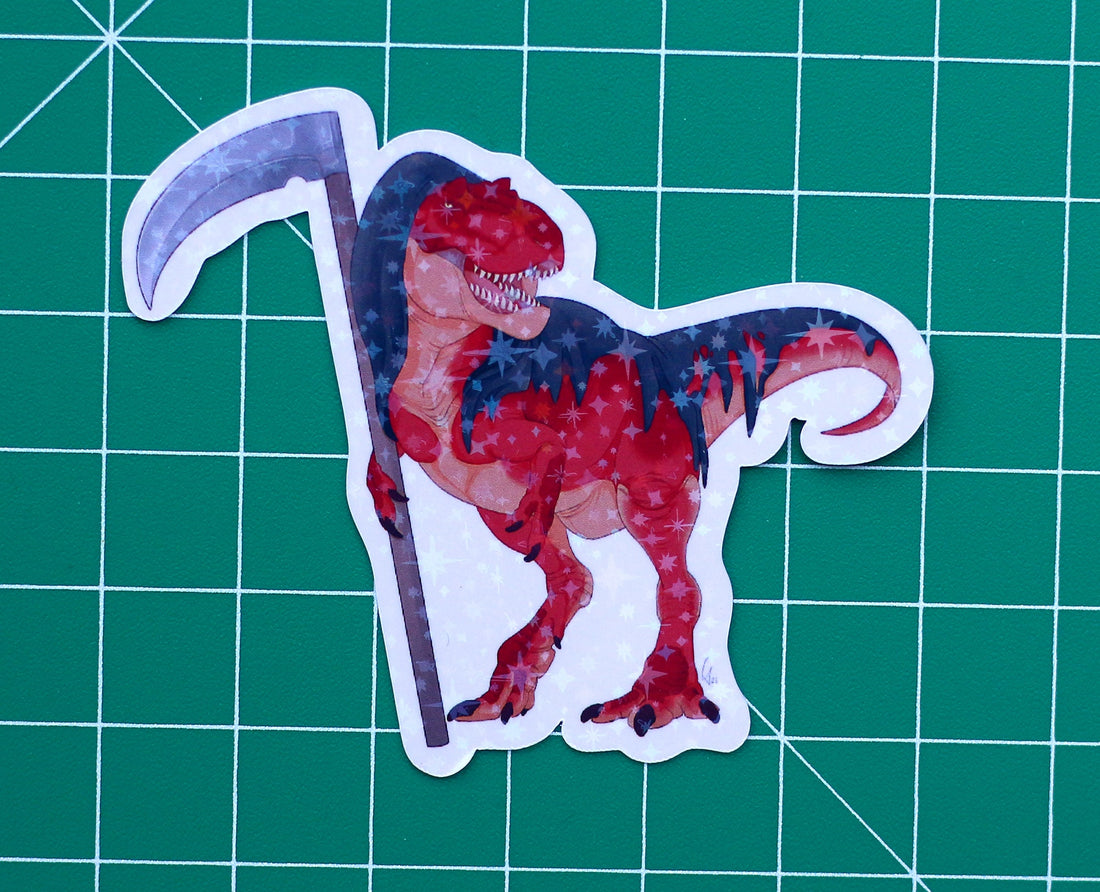 Halloween Reaper Tyrannosaurus Vinyl Sticker