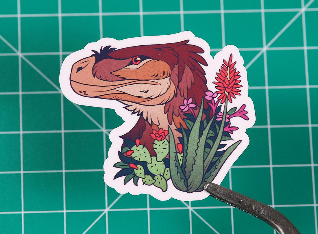 Velociraptor Portrait Vinyl Sticker