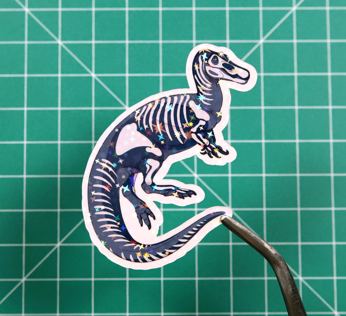 Halloween Baryonyx Skeleton Vinyl Sticker
