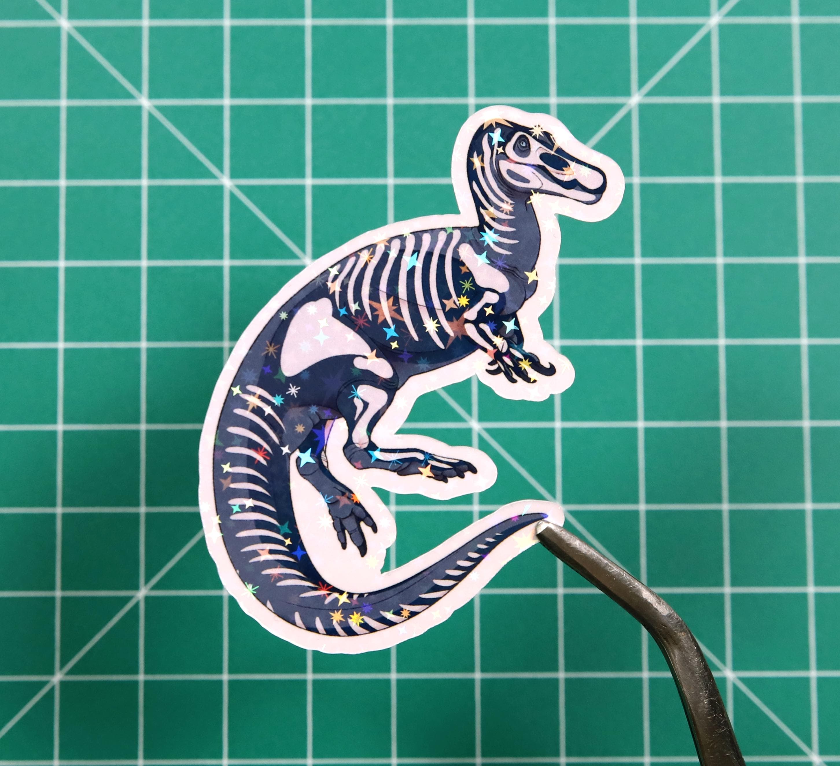 Halloween Baryonyx Skeleton Vinyl Sticker