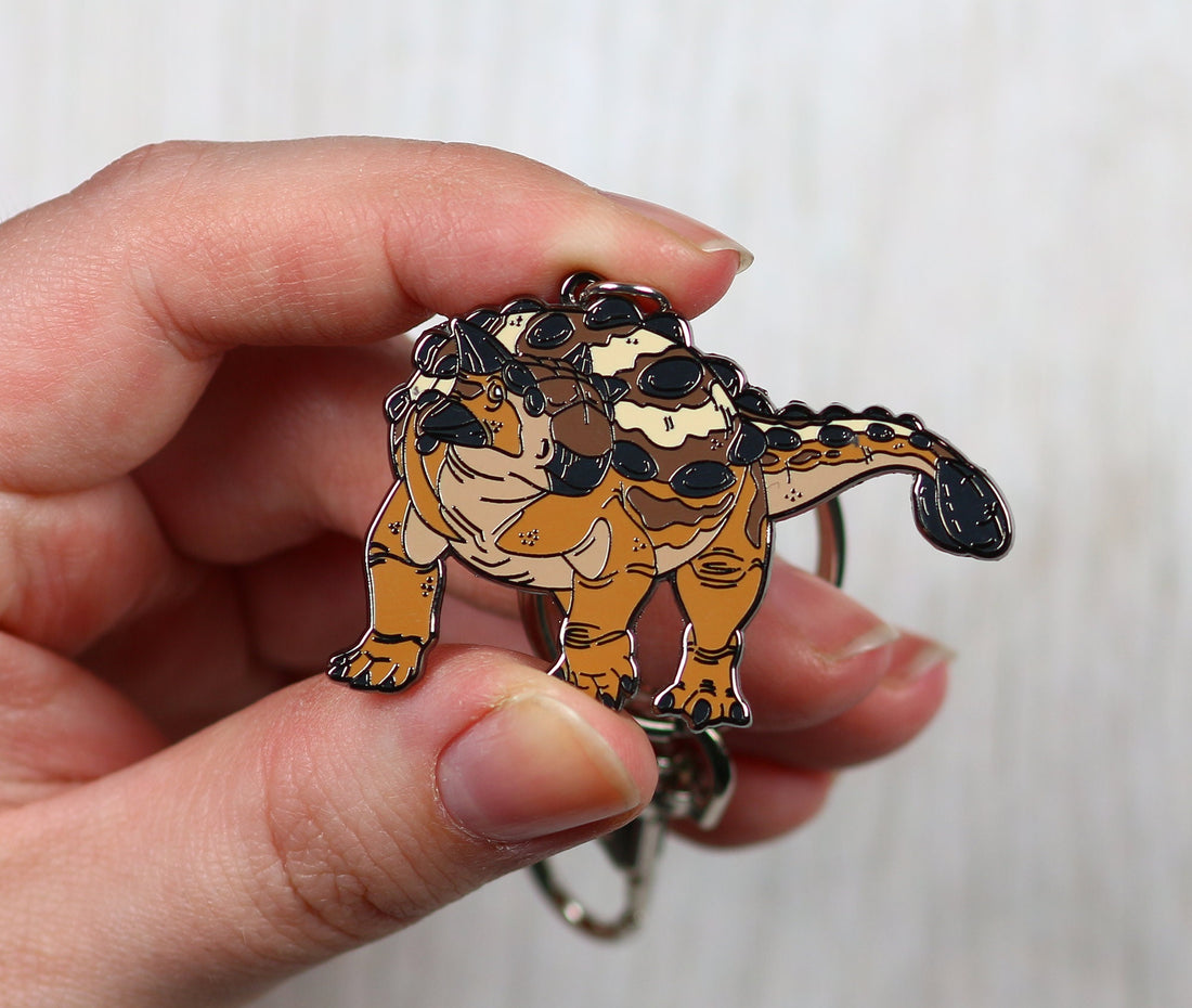 Ankylosaurus Enamel Keychain