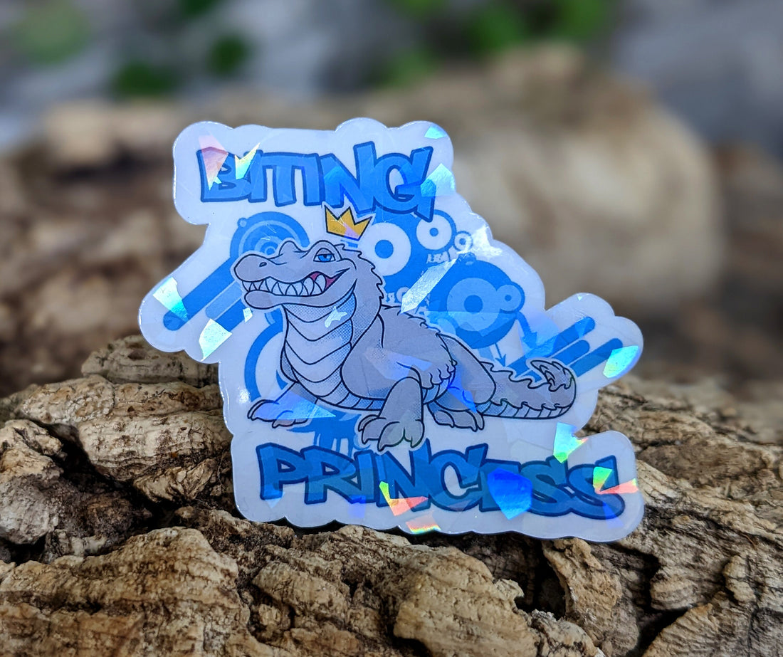 Biting Princess Crocodile Vinyl Sticker